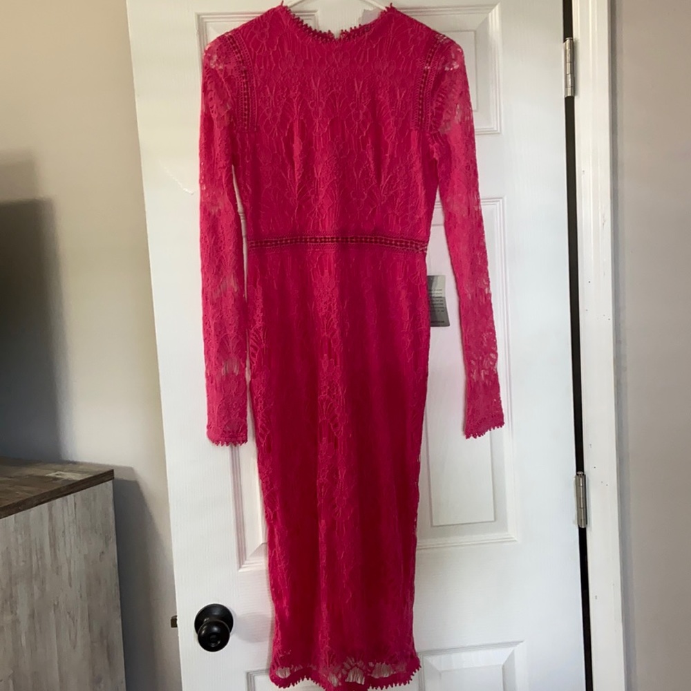 LovexDesign Pink Lace long sleeve  Dress NWT